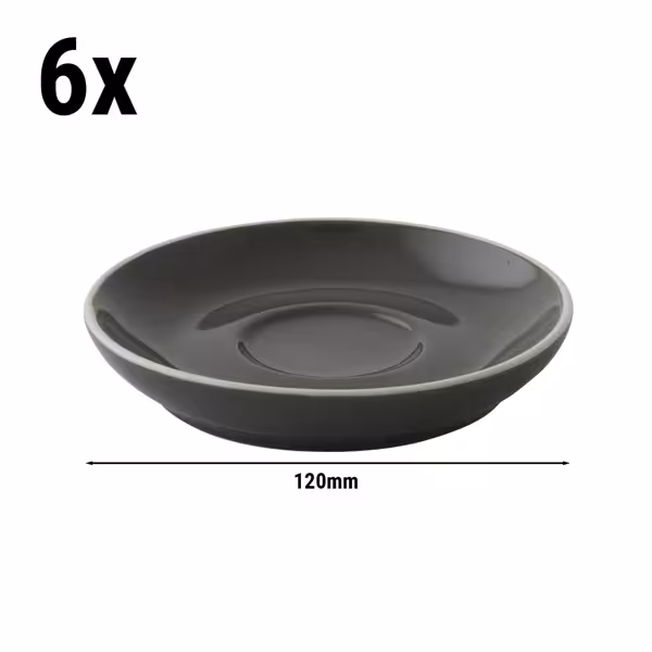 (6 stuks) Colors - Espressoschotel - Rond - Ø 120mm - Grijs