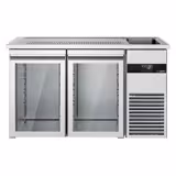 Comptoir de bar réfrigéré PREMIUM - 1550x700mm - 2 portes vitrées