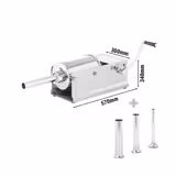 Commercial Manual Sausage Filler - 3 Litres - Stainless Steel - incl. 4 Nozzles