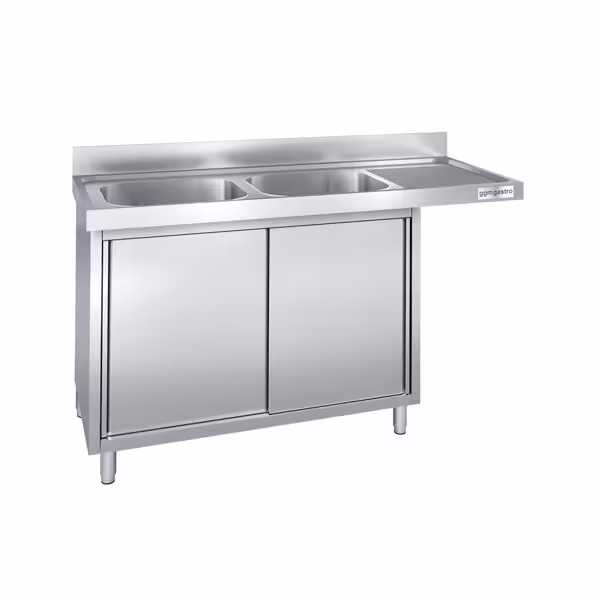 Chiuvetă 1,6m - 2 cuve în partea stângă L 40 x B 40 x T 25 cm