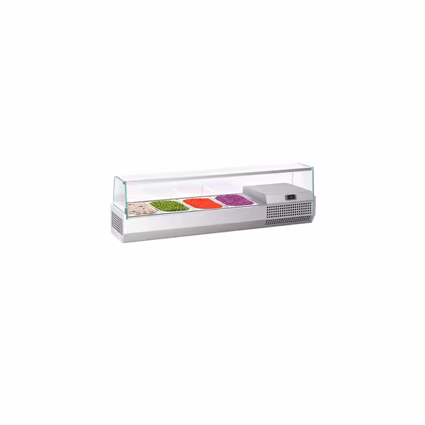 Chladicí nástavná vitrína PREMIUM PLUS - 1328x413 mm - 4× GN 1/3