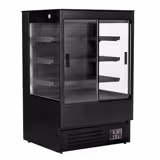 Commercial multideck display fridge - 900mm - 287L - with 2 double‑glazed sliding doors & 3 shelves - Black