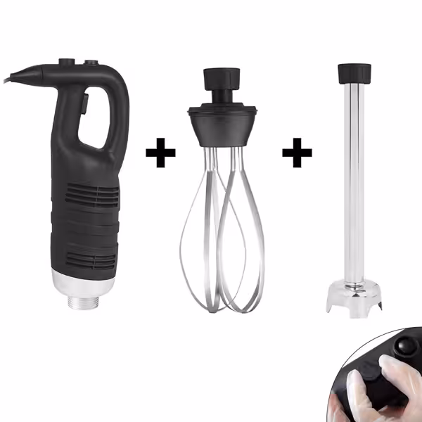 Blender ręczny włącznie ramieniem miksującym 400 mm i trzepaczką - 850 W - płynna regulacja prędkości