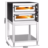Elektro Pizzaofen - 4+4x 35cm - Manuell - inkl. Untergestell