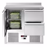 Koelwerkbank ECO - 900x700mm - met 1 deur & 2 laden & met achterwand