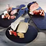 (6 قطع) لوح تقديم - SLATE ROCK - ميلامين - 610x200mm - الارتفاع: 15mm - أسود - آمن لغسالة الصحون