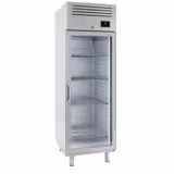 Koelkast RVS PREMIUM PLUS - GN 2/1 - 687mm - 560liter - tot +2°C tot +8°C - met 1 glasdeur - geforceerde koeling, automatische ontdooiing, LED‑verlichting & legroosters