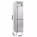 Upright Fridge Stainless steel PREMIUM PLUS - GN 1/1 - 325L - with 2 doors