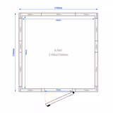 Edelstahl Kühlzelle - 2100x2100mm - 6,9m³
