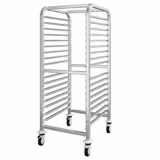 Carro bandejero de acero inoxidable - 15 niveles - para 530x370 - con ruedas silenciosas