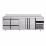 Kühltisch PREMIUM - 2330x700mm - mit 2 Türen - 4 Schubladen - mit Aufkantung