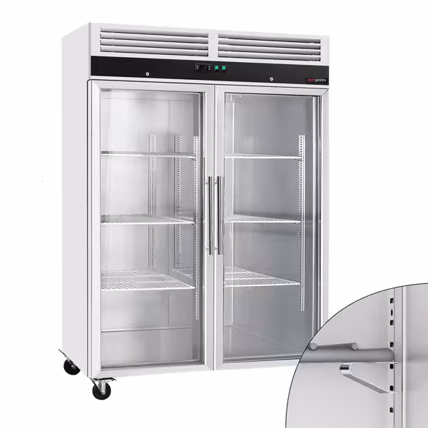 Kühlschrank Edelstahl ECO - 1200 Liter - mit 2 Glastüren