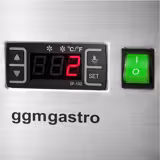 Vitrine à glaces à poser - 867mm - Froid statique - Couvercle vitré basculant - avec éclairage LED - pour 4 bacs de 5 L - Côté service