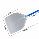 Łopata do pizzy - Kwadratowa - AZZURRA - Aluminium anodowane - 450x450mm - Długość:200cm
