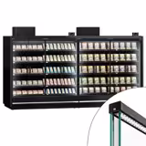 Commercial supermarket wall-mounted refrigerated display shelving - 3750 mm - with double-glazed frameless doors and 5 shelves - pack of 2