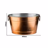 Wine & Champagne Tub - TIN - Galvanised Steel - 11 litres - Ø400mm - Height:220mm - Copper - with plastic insert