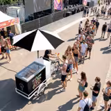 Bicicletta gelato - Ombrellone LED - per 7x Vasca da gelato da 5 Litri