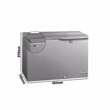 Vrieskist - 984x700mm - 236 liter - RVS deksel - incl. scheidingswand - Voor NL