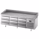 Banco pizza refrigerato PREMIUM PLUS - 1980x700mm - con 9 cassetti - piano in granito