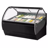 Vetrina Gelato NOLAN - 1736mm - Refrigerazione ventilata - con Illuminazione LED - per 18x Vasca da gelato da 5 Litri - Sbrinamento automatico - Nero