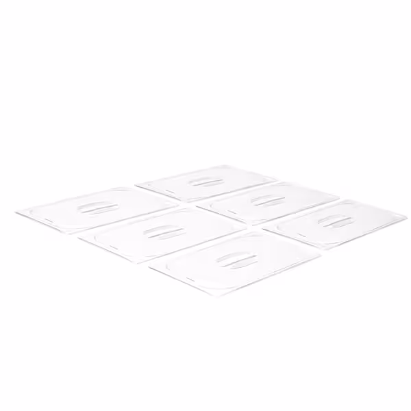 (6 adet) Polikarbon Kapak GN 1/1 - Şeffaf - 530x325x27mm 