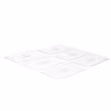 (6 قطع) بولي كربونات غطاء GN لحاوية أدوات مائدة GN 1/1 - الارتفاع: 27 mm - 530x325 mm - شفاف