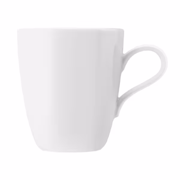 (6 pieces) SELTMANN WEIDEN | Coup Fine Dining Porcelain Coffee Mug with Handle – 380 ml - White - High-Gloss, Extremely Robust, Microwave-Safe