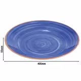 (6 adet) Servis Tepsisi - LA VIDA - Melamin - Ø405mm - Yükseklik: 55mm - Mavi