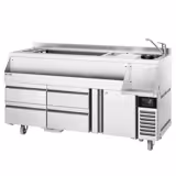 Mesa refrigerada de coctelería - 1,6 x 0,6 m - 235 litros - con 1 puerta, 2 cajones 1/2 y estantes