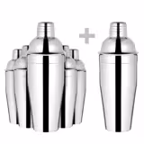 (6 pz) Shaker per cocktail - set 3 pezzi - acciaio inox - 750ml