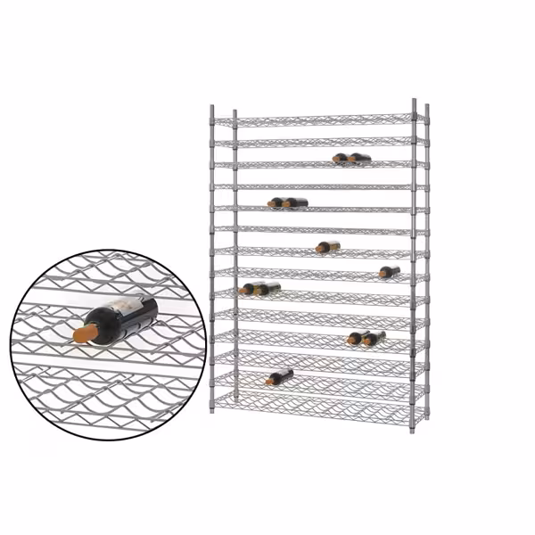 Wine Rack for 168 bottles - Chrome-plated steel