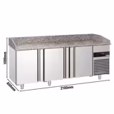 Commercial Pizza Prep Counter - Granite Top PREMIUM - 2100x800mm - with 3 doors