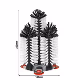 (2 adet) FUCHS | DELFIN® Cam bulaşık fırçası - 4x180mm + 1x240mm - metal taban plakalı - Yuvarlak