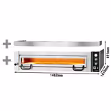 Electric Deck Pizza Oven - Single Deck - Refractory Stone Deck - 6 x Ø 34cm (13.4") - Mechanical Controls - up to 450°C - incl. Hood