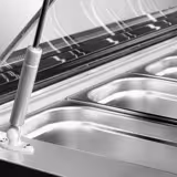 Vetrina gelato da banco - 867mm - Refrigerazione statica - con Illuminazione LED - per 4x Vasca da gelato da 5 Litri - Vetro dritto - Apertura coperchio lato lato operatore