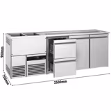 Biertheke PREMIUM - 2500x700mm - 2 Türen mit 2 Schubladen