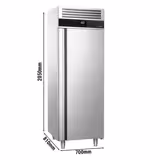 Vrieskast RVS PREMIUM - GN 2/1 - 700mm - 650liter - tot -22°C tot -10°C - met 1 deur - geforceerde koeling, automatische ontdooiing & LED‑verlichting