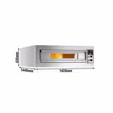 Horno para pizza eléctrico - 1 cámara - piedra refractaria - 9x Ø33cm - 400V - Manual - hasta 400°C