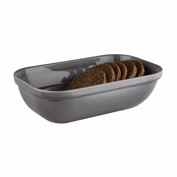 (6 pcs) Bac GN 1/4 - EMMA - Mélamine - 1,5L - rectangulaire - 265x162mm - Profondeur : 75mm - Gris