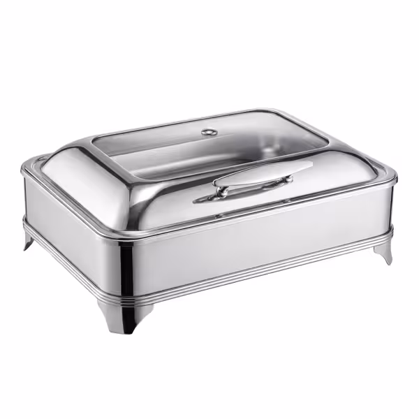 Chafing Dish Reşo - GN 1/1 - Hidrolik Cam Kapak - İndüksiyon Tabanlı - 8.5L