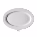 (6 pcs) PERA | Kebab Platter - oval - Porcelain - 240x180mm - White