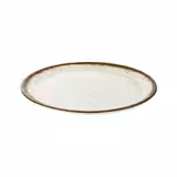 (6 pcs) STONE ART | Canapé Plate - flat - Melamine - Ø190mm - White/Brown