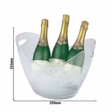 Wine & Champagne Ice Bucket – Clear - 6 L - Polystyrene - Dual side handles - 270x350x255 mm