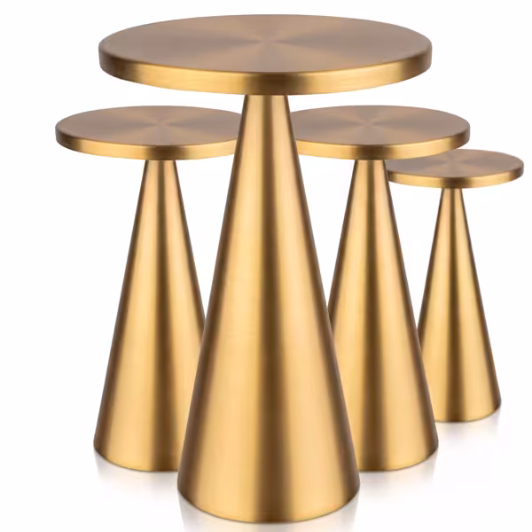 (4 stuks) Tafellamp - CONE - oplaadbaar - draadloos - IP54 - dimbaar in 3 standen - Ø130mm - Goud