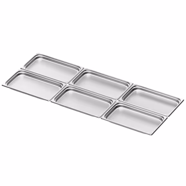 (6 stuks) RVS GN-bak GN 1/1 - Diepte: 40mm