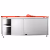 Armário de Trabalho PREMIUM - 2000x800mm - com portas de correr, prateleira de base - incl. tábua de corte Vermelho