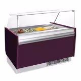 Ice Cream Serve Over Counter | LIAM - 1560mm - Static cooling - with LED lighting - for 13x 5 litres Napoli pans - Violet
