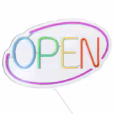 Letrero LED programable - OPEN - regulable - Multicolor - 420x250mm