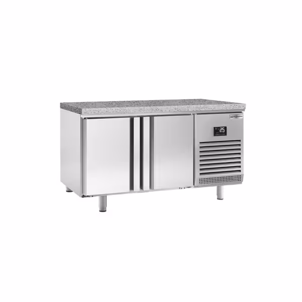 Bäckereikühltisch Premium PLUS - 1618x800mm - mit 2 Türen - Granitarbeitsplatte