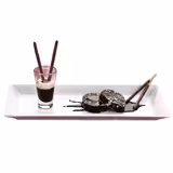 (12 db) MAYA - Szervírozó tálca - Porcelán - Téglalap - 330x180 mm - fehér